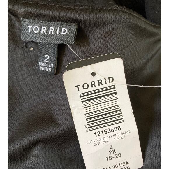 Torrid Black Cable Knit Textured Short Sleeves Pullover Mini Dress Size 2 - Picture 6 of 7